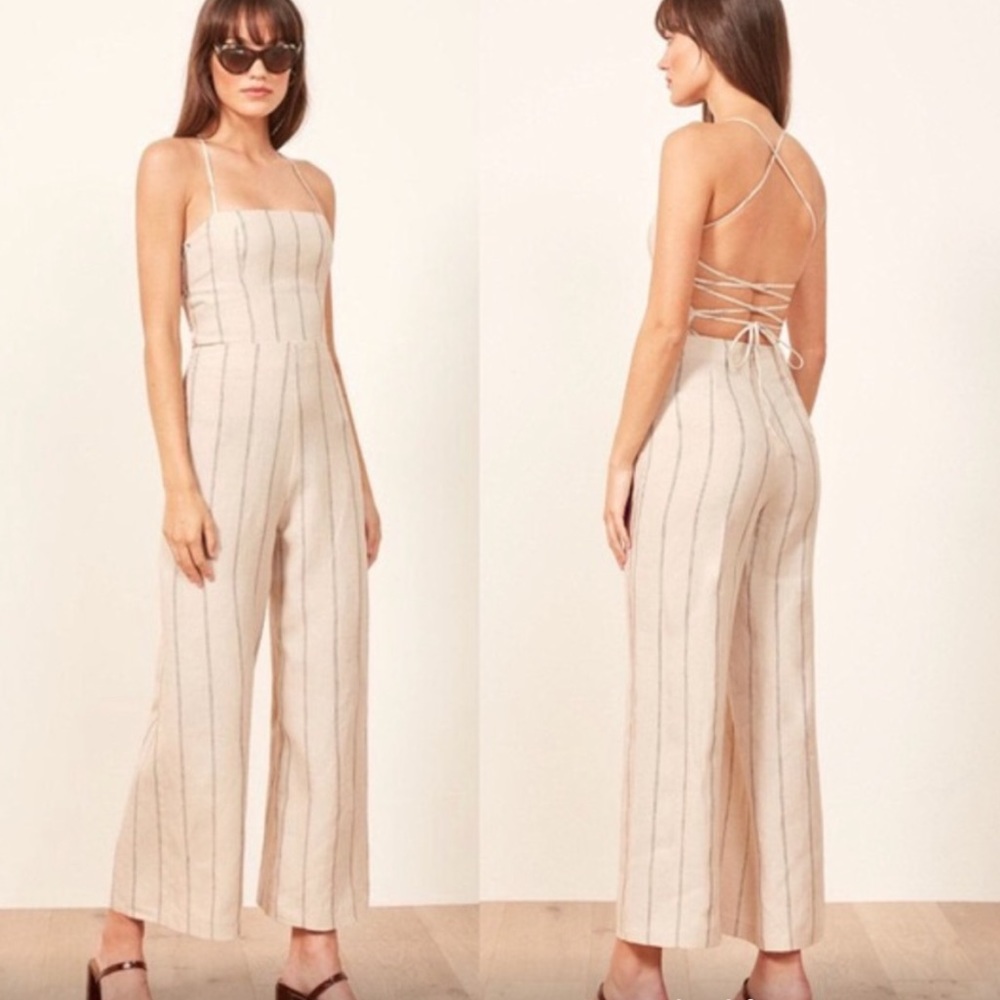 Reformation Jager Jumpsuit In Positano Stripe - image 1